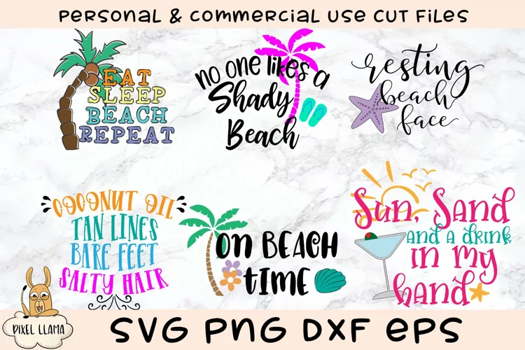 Beach Bundle of 6 SVG Cut File