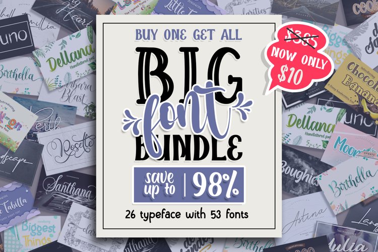 Buy One Get All| BIG FONT BUNDLE example image 1