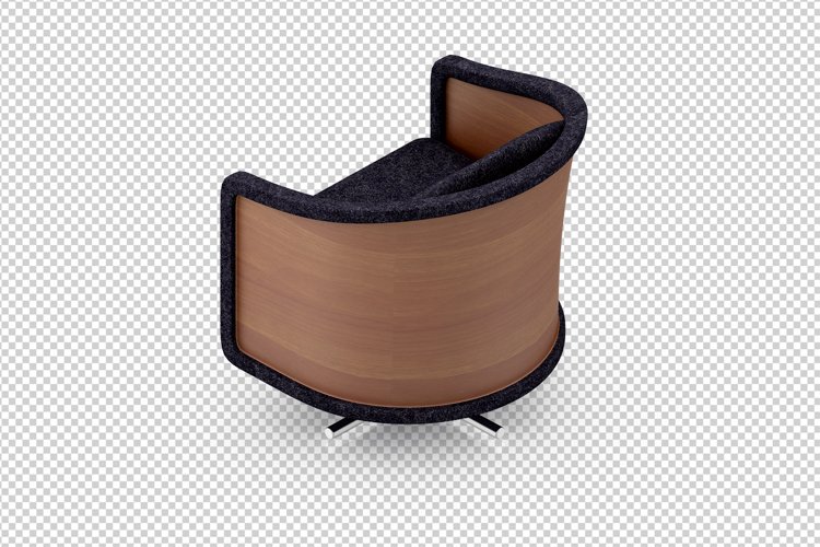 Isometric Arm Chair 3D isolated render example image 1