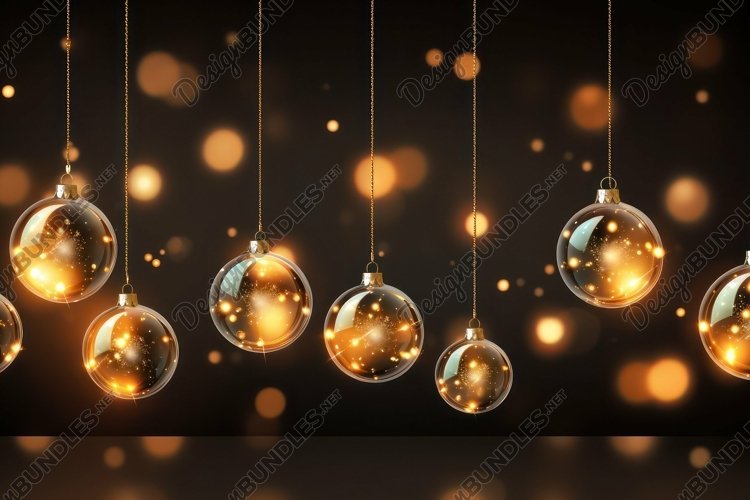 Hanging Balls on Night Background Wallpaper example image 1