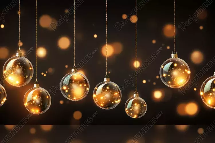 Hanging Balls on Night Background Wallpaper