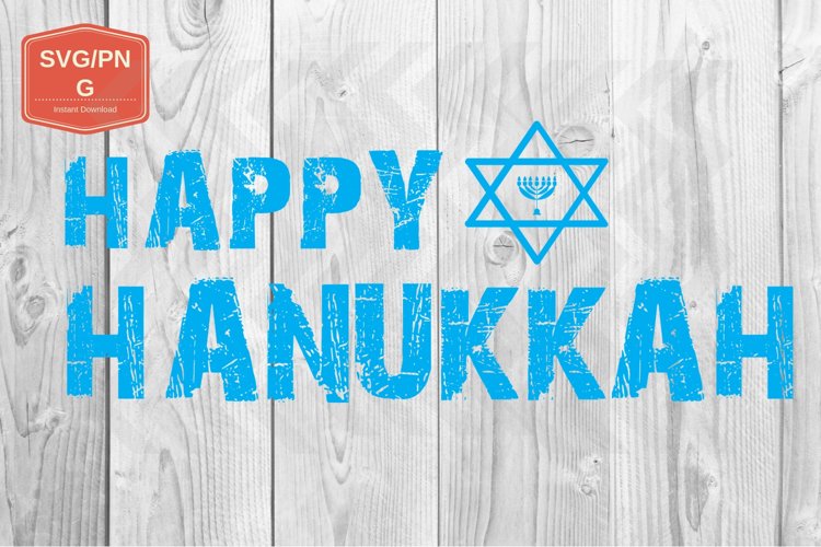 Happy Hanukkah - Chanukkah PNG files for printing example image 1