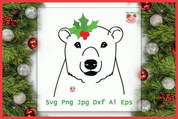 Christmas Polar Bear SVG, Bear SVG, Christmas SVG, Holidays example image 1