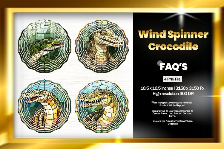 Crocodile Wind Spinner Sublimation - 04 Variation example image 1