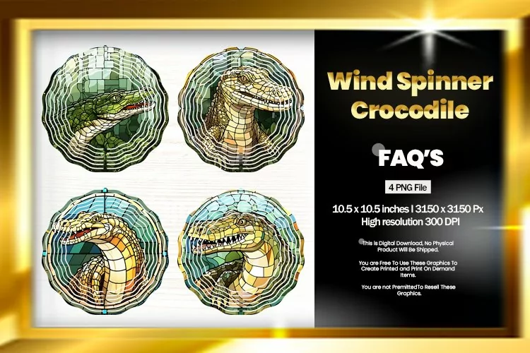 Crocodile Wind Spinner Sublimation - 04 Variation