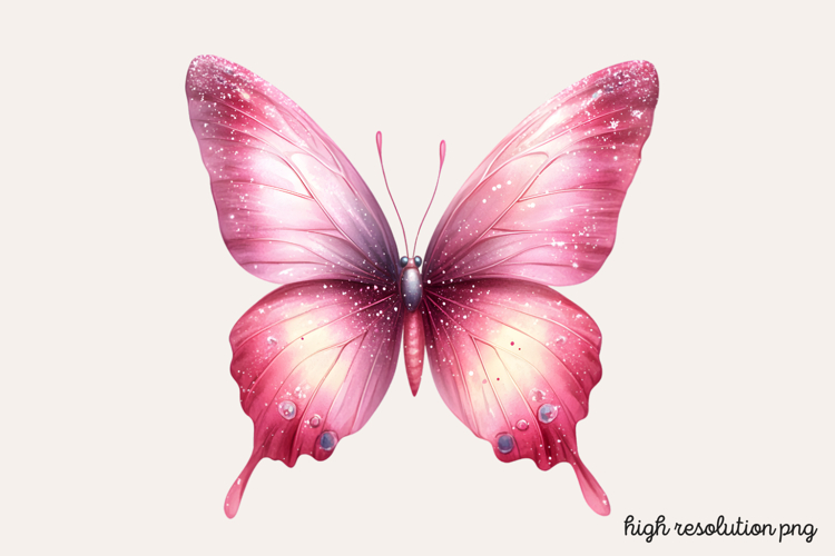Pink Butterfly Clipart Image 3