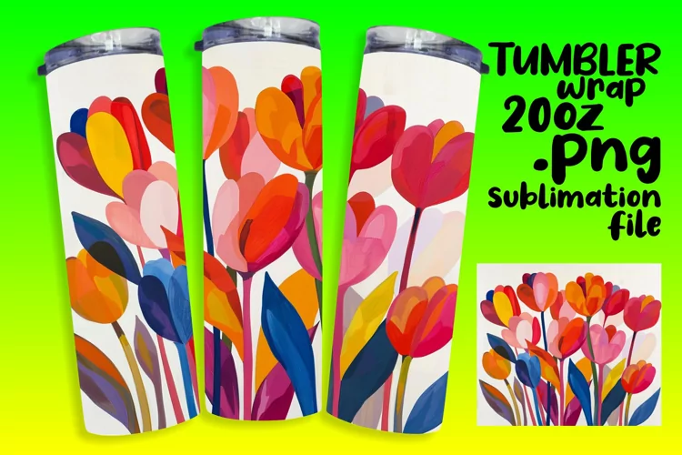 Radiant Springtime Bouquet 20oz Tumbler Wrap Design
