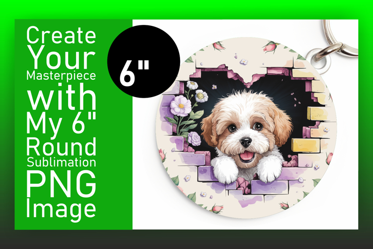 Dynamic Round Design Car Coaster PNG , Cute Dog