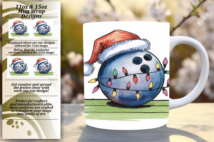 Floral 11oz Mug Wrap Png Template , Holiday