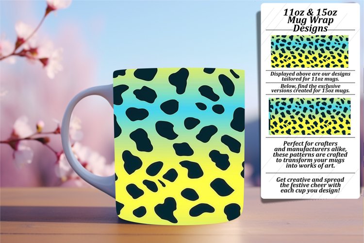 Exotic Gradient Leopard Art Mug Wrap - 11oz 15oz