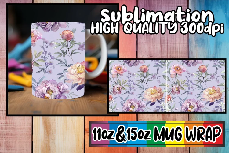 Springtime Abstract Pattern Mug Wrap 11oz 15oz Sublimation