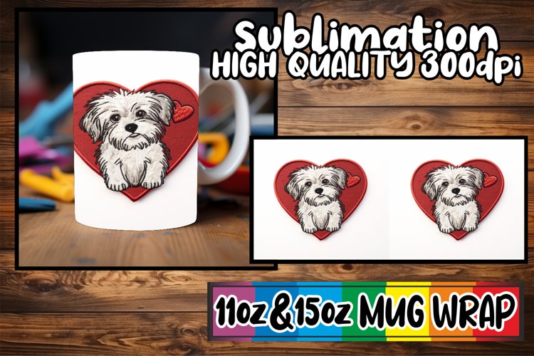 3D Heartful Valentine Mug Wrap - Sublimation 11oz & 15oz