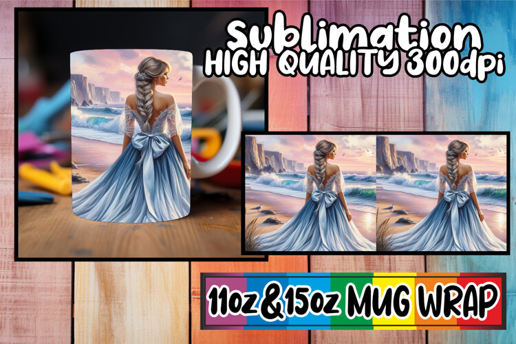 Serene thoughts 11oz 15oz sublimation wrap, Women example image 1