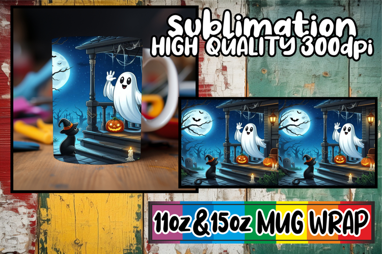 Radiant thoughts 11oz 15oz sublimation wrap, Ghost