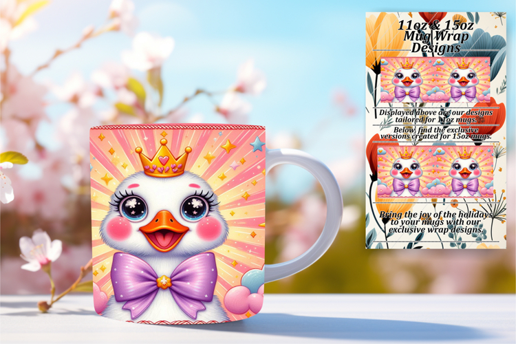 Stylish 15oz Mug Wrap Png Artwork , Goose