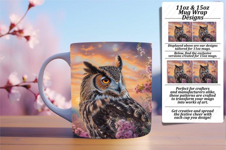 Spring Delight Owl Sublimation Mug example image 1