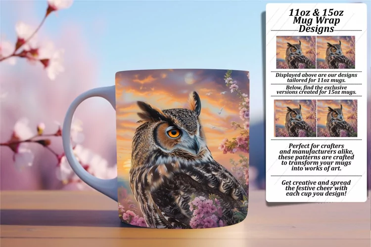 Spring Delight Owl Sublimation Mug