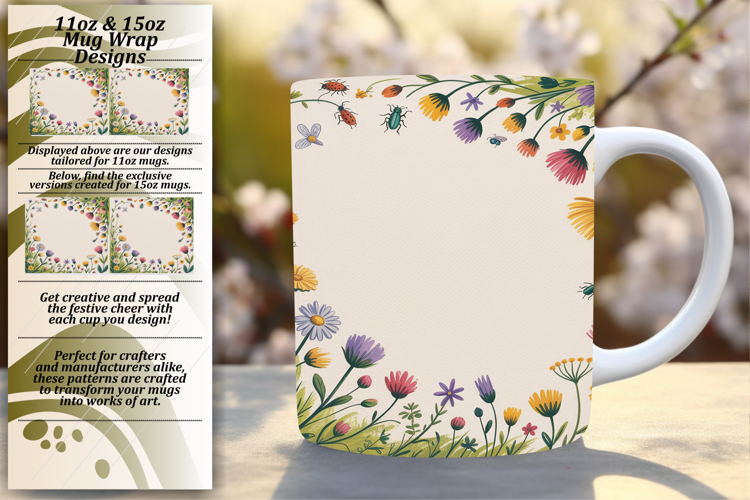 Playful Png For 15oz Mug Wrap , Flowers