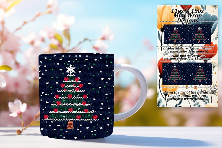 Delightful 15oz Mug Wrap Png Template , Holiday