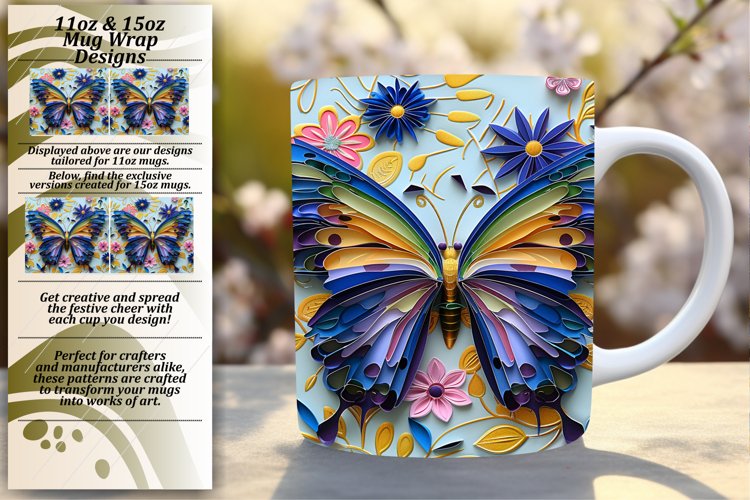Whimsical Butterfly Wonderland: Spring Mug Wrap example image 1
