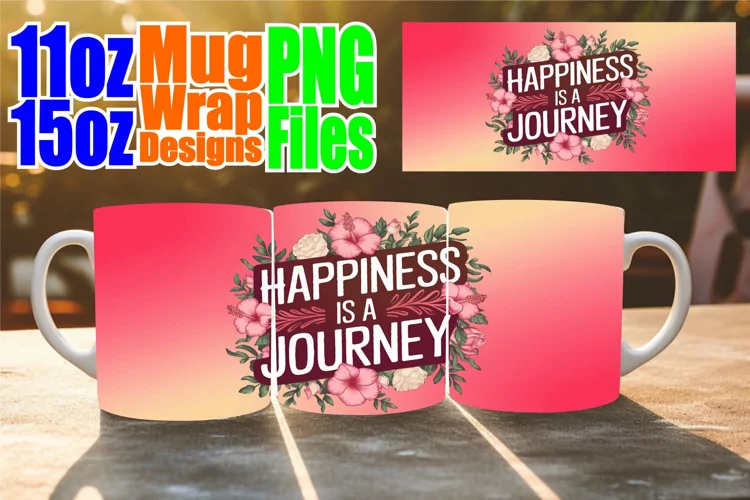 Cheerful days 11oz 15oz mug wrap, Quote