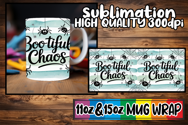 Playful mornings 11oz 15oz sublimation wrap, Halloween