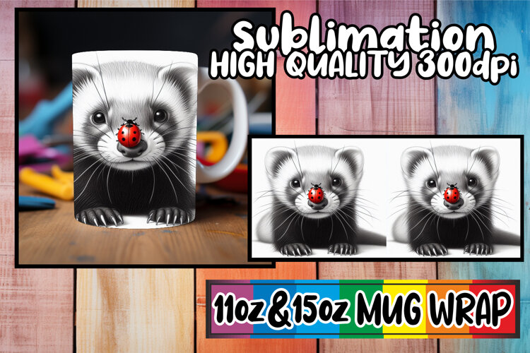 Magical vibes 11oz 15oz sublimation wrap, Cute Animals example image 1