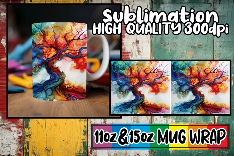 Tranquil Blossoms Mug Sublimation Wrap - Spring Design