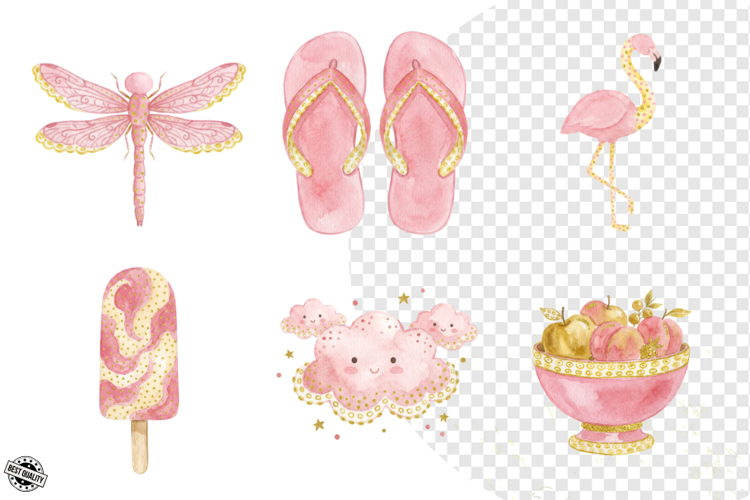 Pastel Hello Summer Elements Clipart example image 1