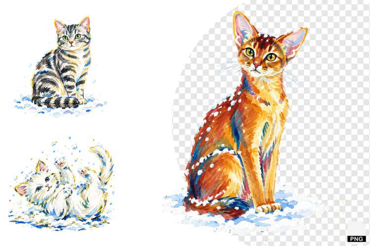 Winter Cats Clipart