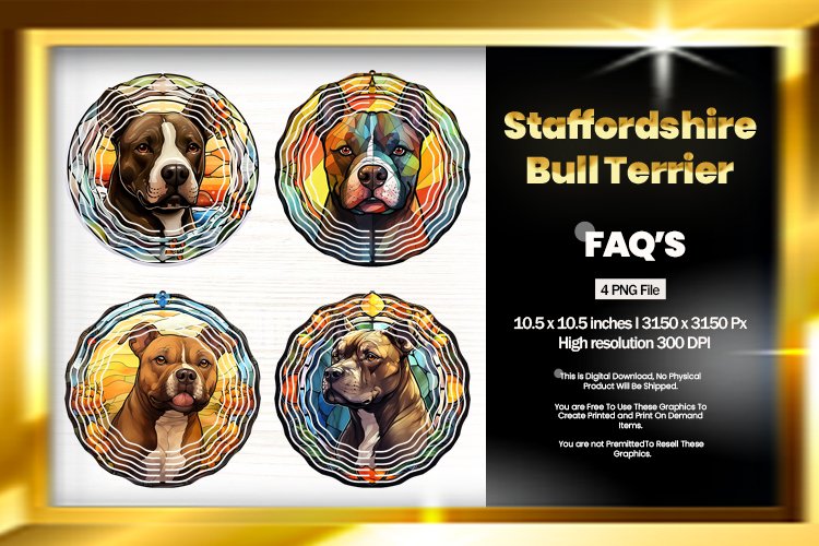 Staffordshire Bull Wind Spinner Sublimation - 04 Variation example image 1