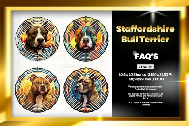 Staffordshire Bull Wind Spinner Sublimation - 04 Variation