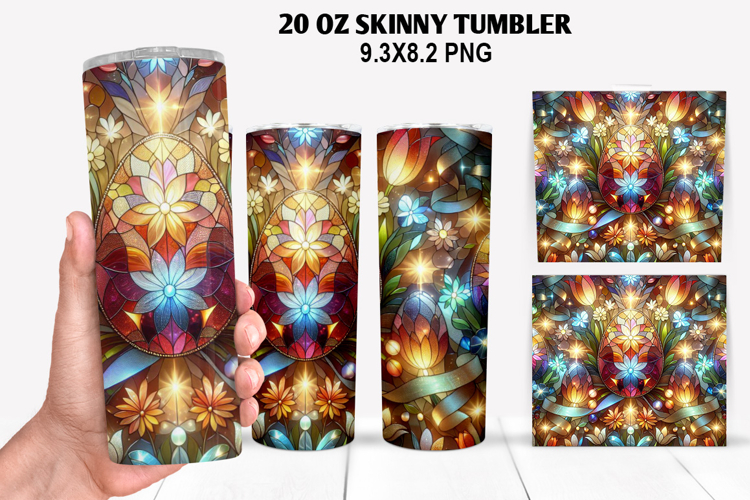 Skinny Tumbler 20oz Wrap Design, Easter Tumbler PNG Design