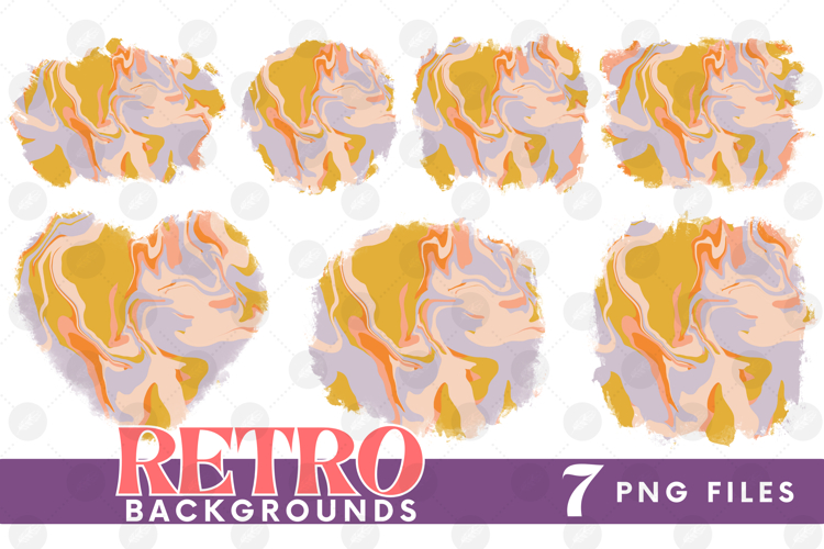 Retro Background Png Fluid Marble Paper Sublimation Bundle