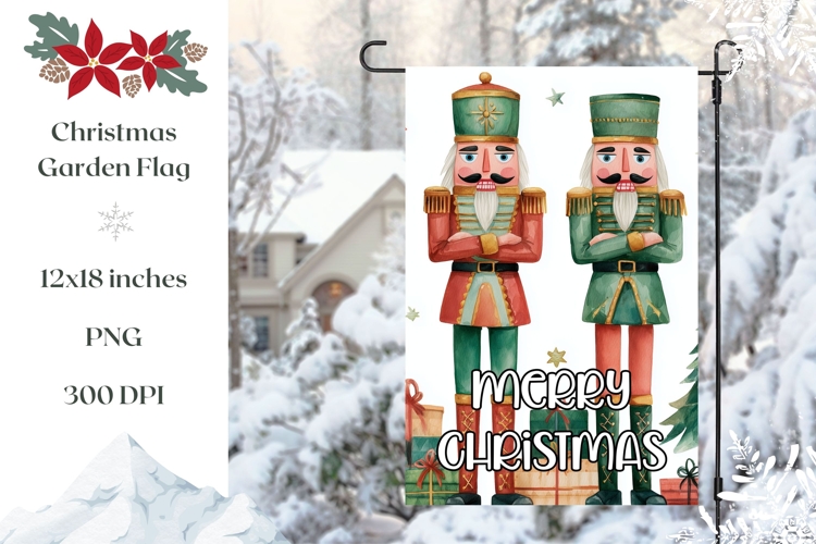 Merry Christmas Garden Flag, Christmas Nutcracker Flag