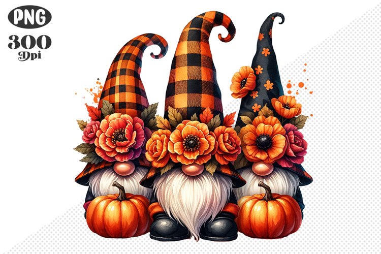 Halloween Gnomes Sublimation - Clipart PNG Design example image 1