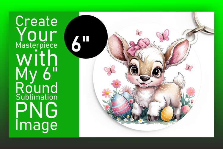 Lovely Round Design for Keychains , Cute Easter example image 1