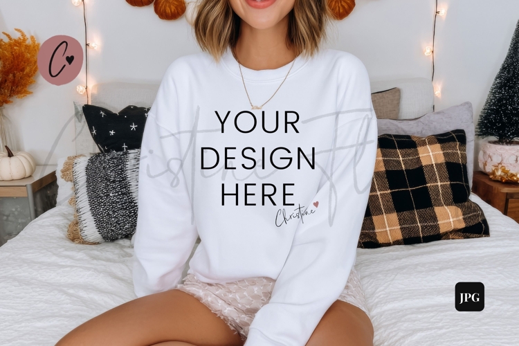 White Christmas Sweatshirt Mockup