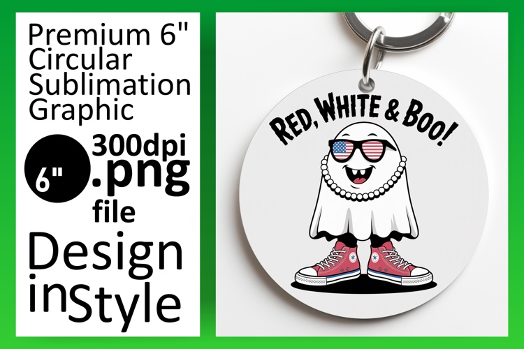 Lovely Circle PNG for Sublimation , Funny Ghost