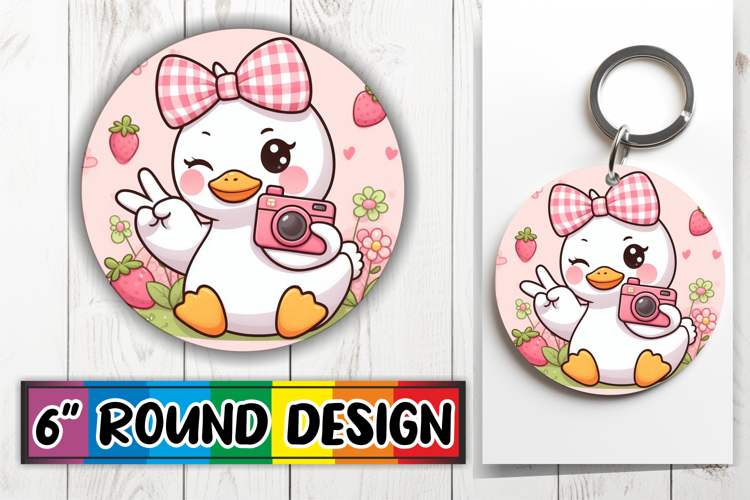 Radiant Round Designs for Gifts, Cute Goose example image 1