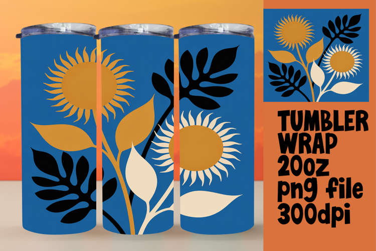 Playful 20oz Tumbler Template , Flowers