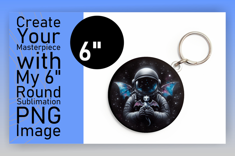 Charming Round Design Keychain Artwork , Astronaut