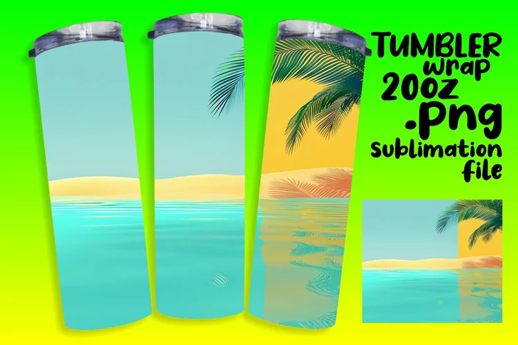 Sublimation Tumbler Wrap with Bright Gradient Patterns 20oz