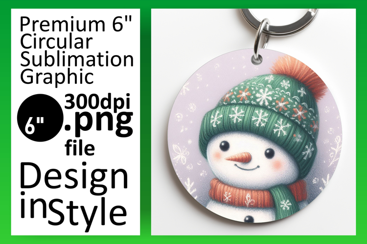 Bright Circle Design for Coasters , Snowman