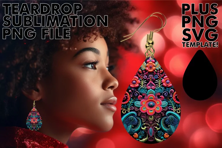 Sublimation Artistry on Teardrop Earrings