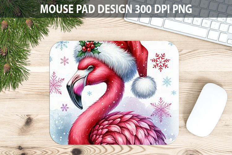 Flamingo Mouse pad Sublimation - Christmas Animal PNG Design