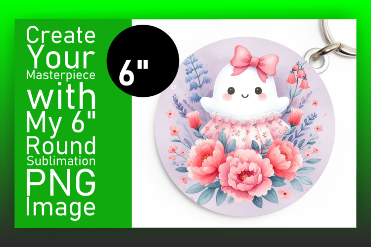 Lovely Round Design for Keychains , Cute Ghost