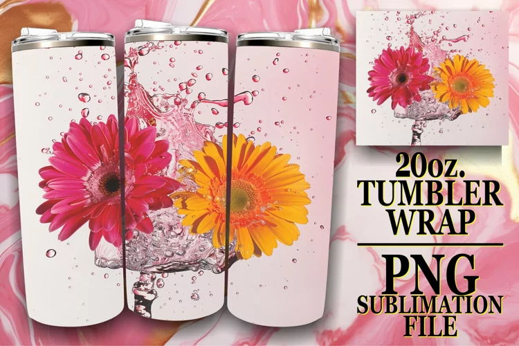 Petal Symphony: Sublimation Tumbler Wrap - 20oz