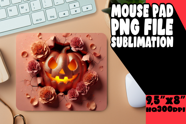 Sweet Mouse Pad Design Sublimation, 3D Pumpkin