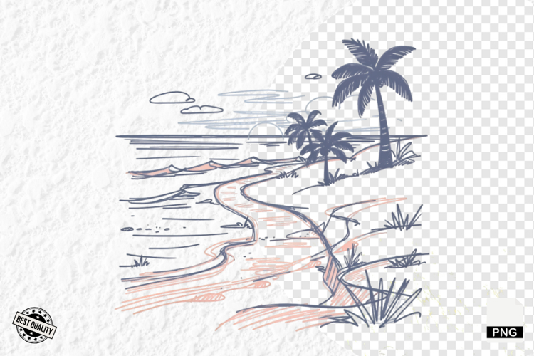Summer Beach Path Clipart